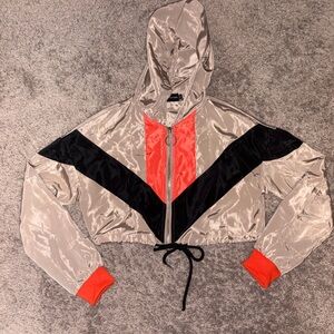 PrettyLittleThing Colorblock Jacket - Black, Red, Silver